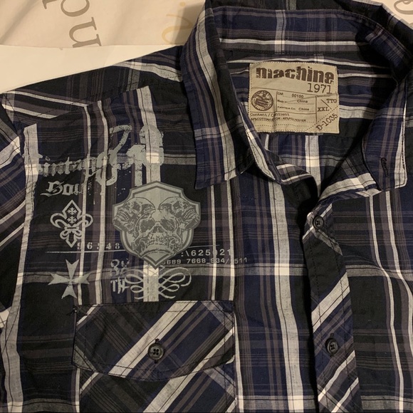 2 NWT XXL Machine short sleeve button up plaid shirts - Picture 10 of 16